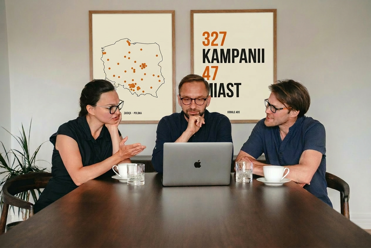 Zespół GEKOS przy pracy nad kampanią Google Ads